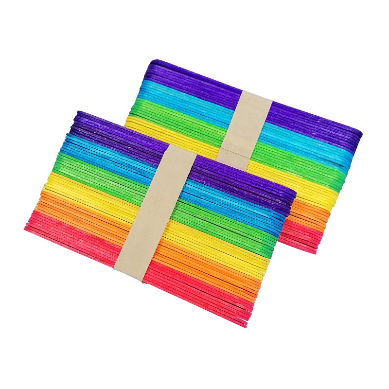 KTOJOY 6  100 Pcs Colored Jumbo Wooden Craft Sticks Wooden Popsicle Colored Craft Sticks Stick 3/4 Wide Treat Sticks Ice Pop Sticks for DIY Crafts Home Art Projects  Classroom Art Supplies - Image 2